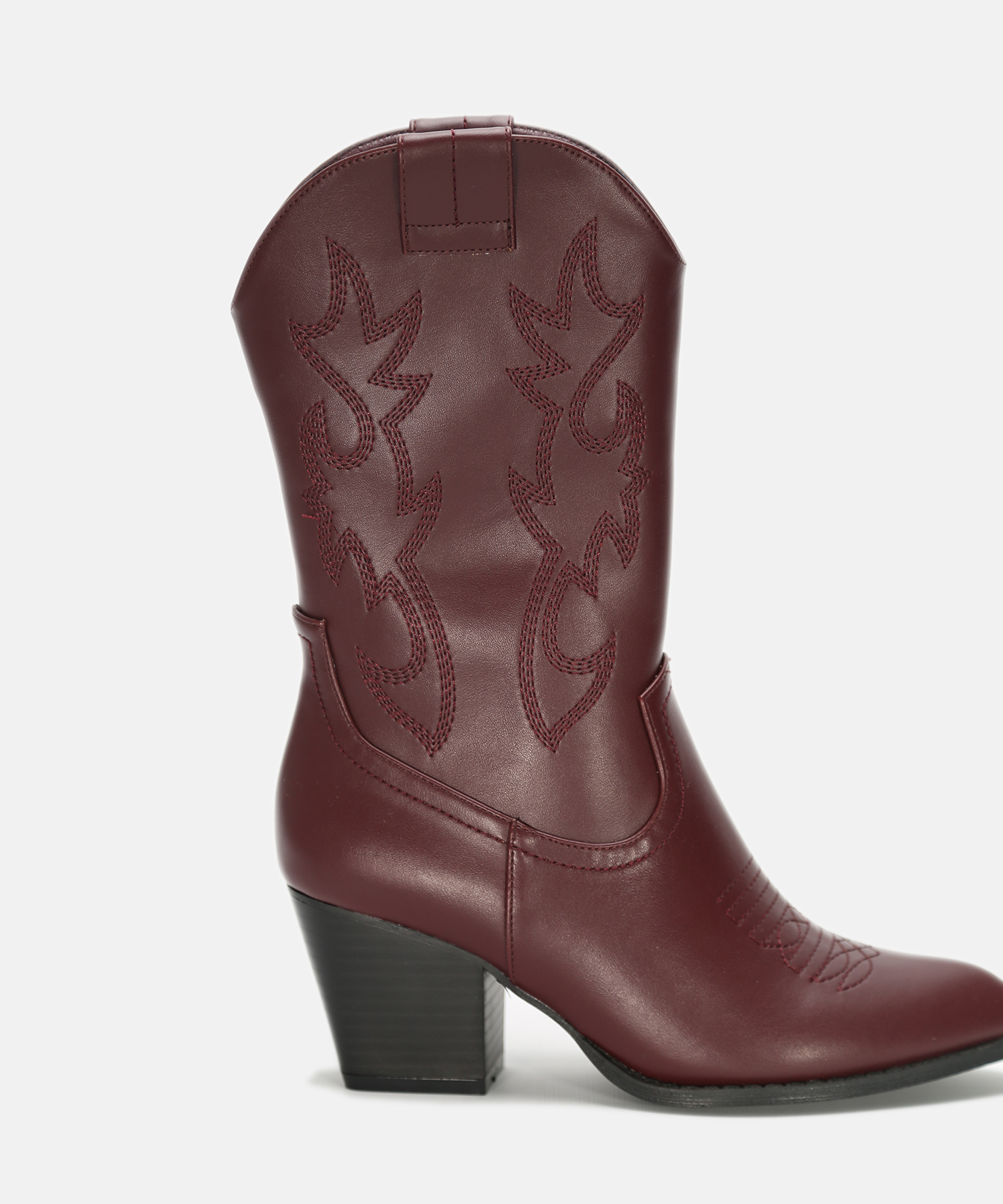 Botas cowboy de cano m&eacute;dio com salto image number null